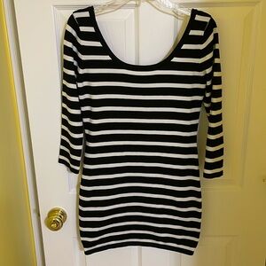 LOVE CULTURE BLACK & WHITE STRIPED DRESS